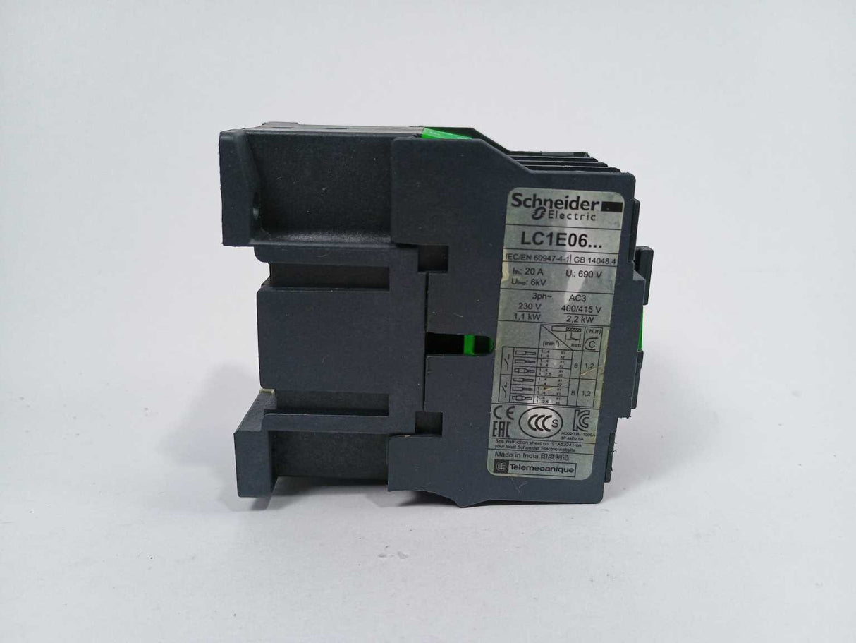 Schneider Electric LC1E0601B5S250 LC1E0601B5 EasyPact Contactor 24VAC Coil