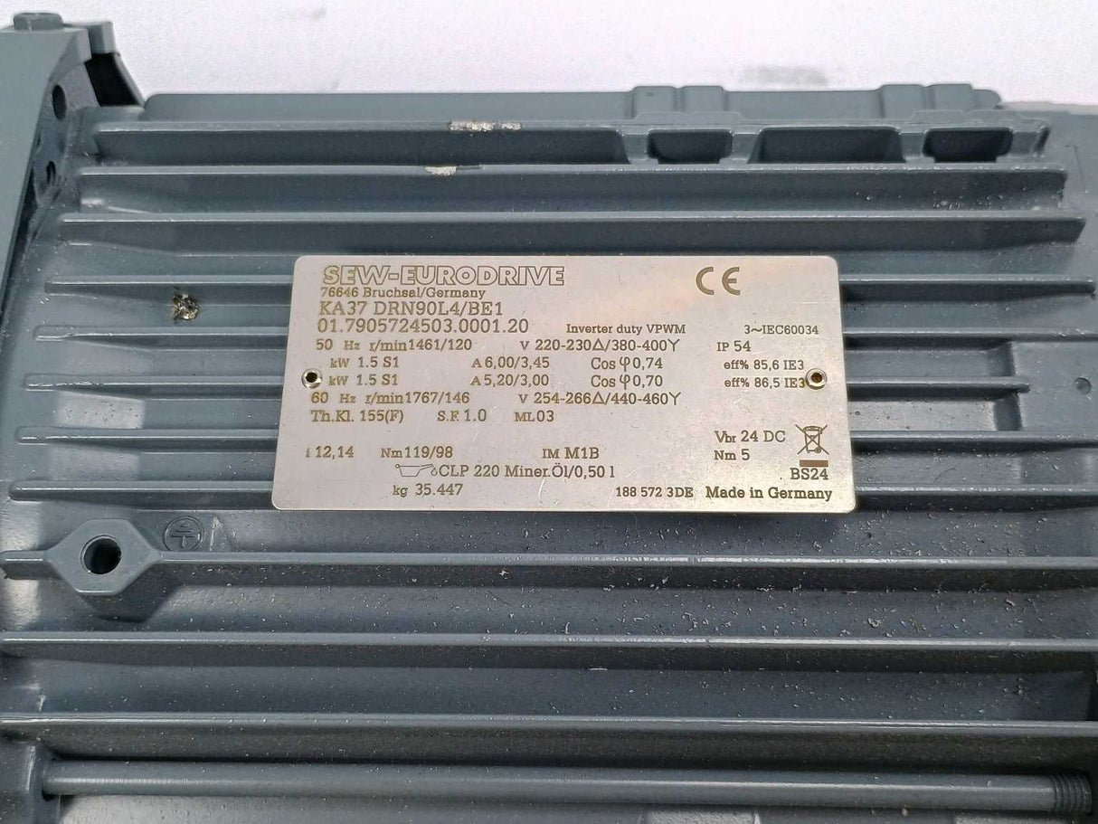 SEW-EURODRIVE  KA37 DRN90L4/BE1 Geared Motor
