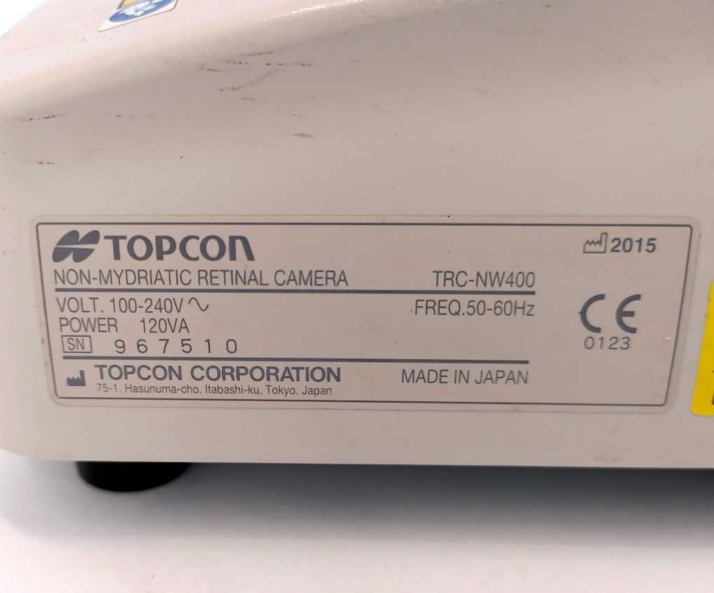 TOPCON TRC-NW400  Retinal Camera - Display does not power up