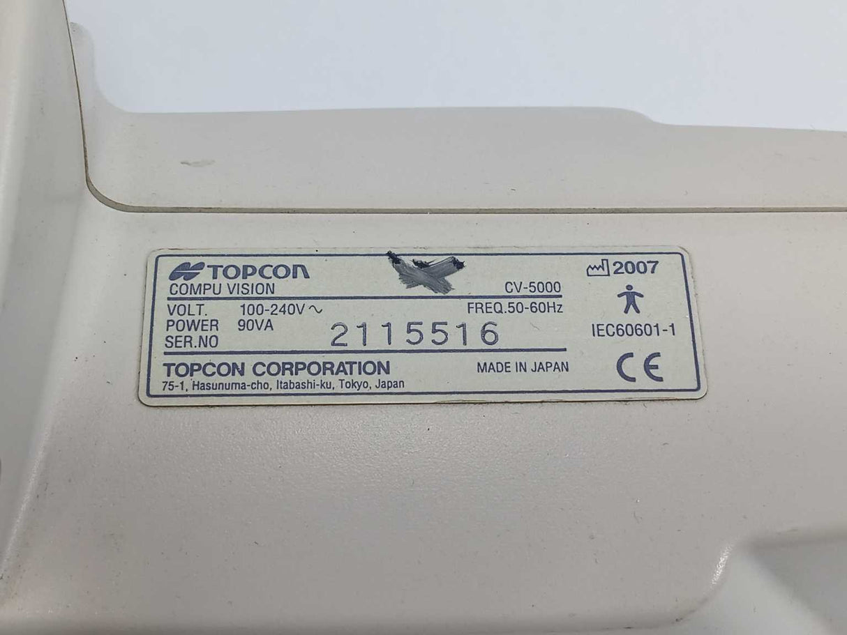 TOPCON CV-5000 Digital refractor - Sold for parts