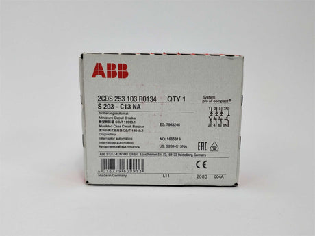 ABB 2CDS253103R0134 Miniature Circuit Breaker