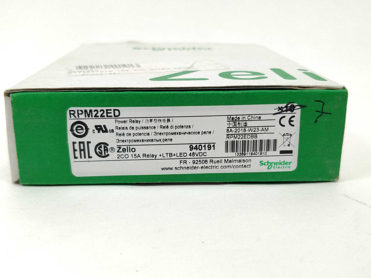 Schneider Electric RPM22ED Plug-in Relay, relays. 48VDC 10 Pcs