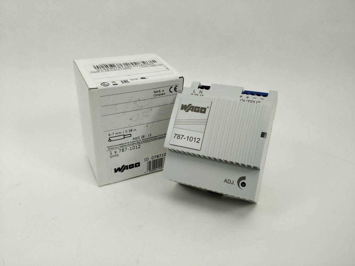 Wago 787-1012 Rail-Mounted Power Supply. 24VDC 2.5A