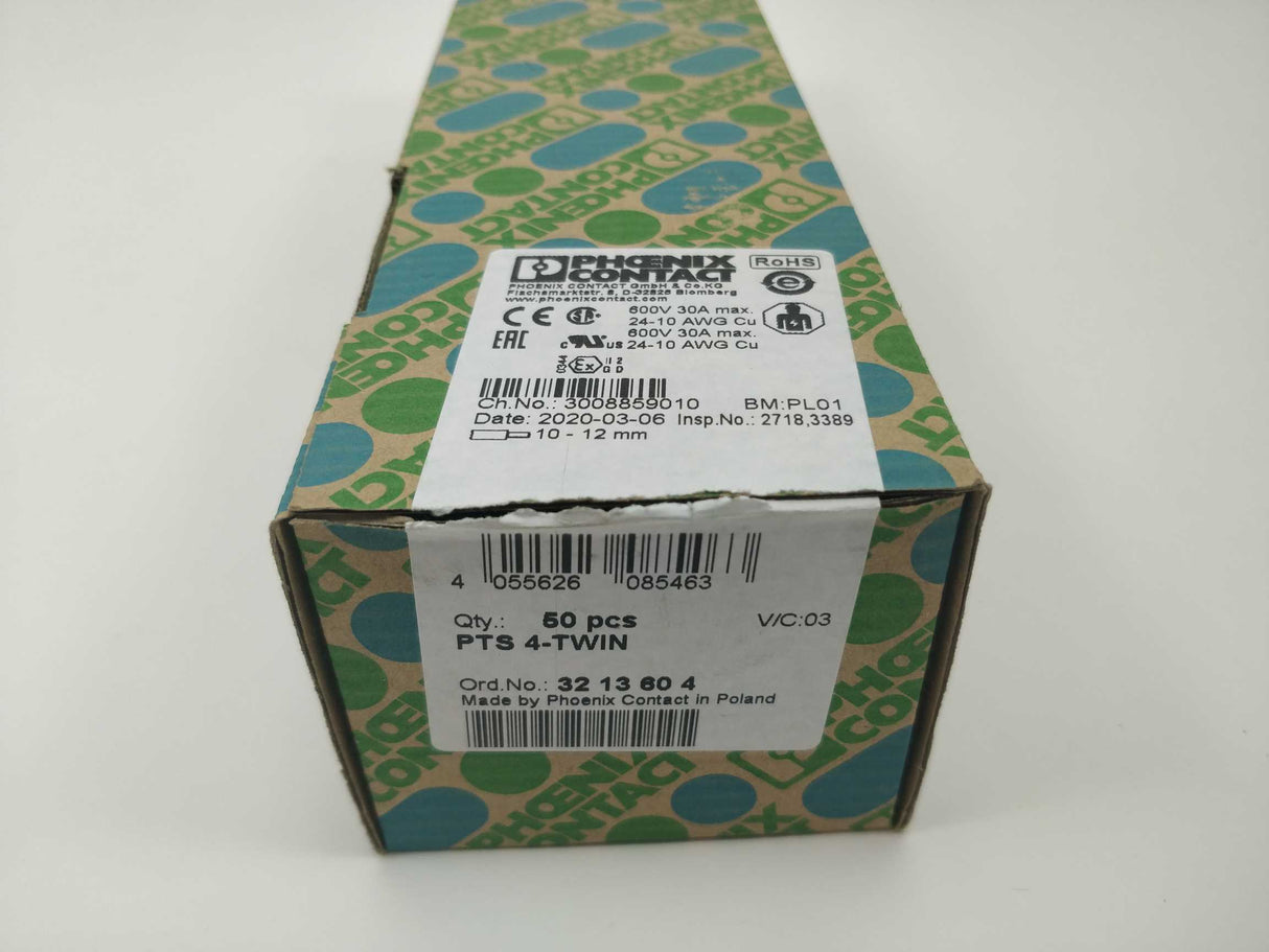 Phoenix Contact 3213604 PTS 4-TWIN 50 Pcs.