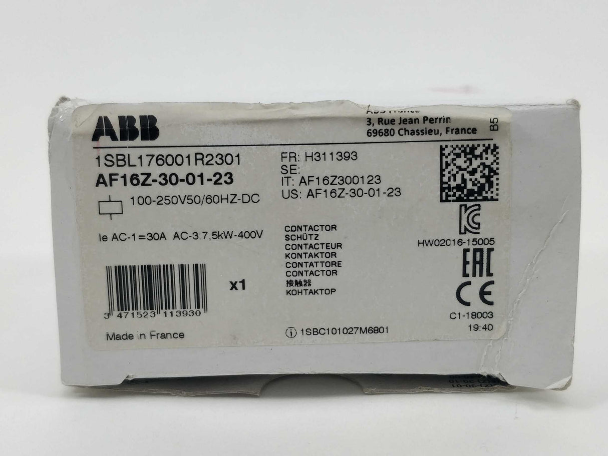 ABB 1SBL176001R2301 AF16Z-30-01-23 100-250V50/60HZ-DC Contactor