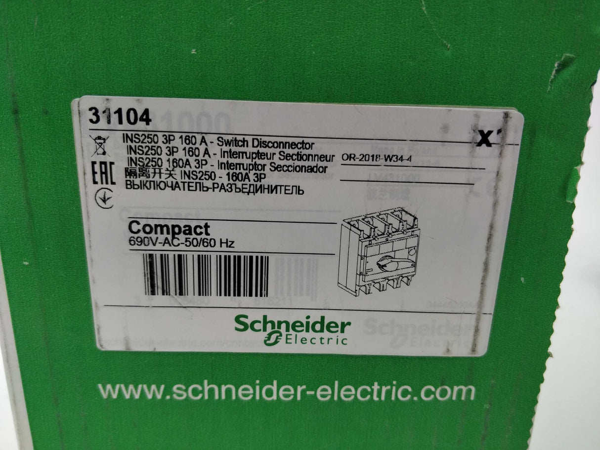 Schneider Electric 31104 INS250 3P 160 A - Switch Disconnector