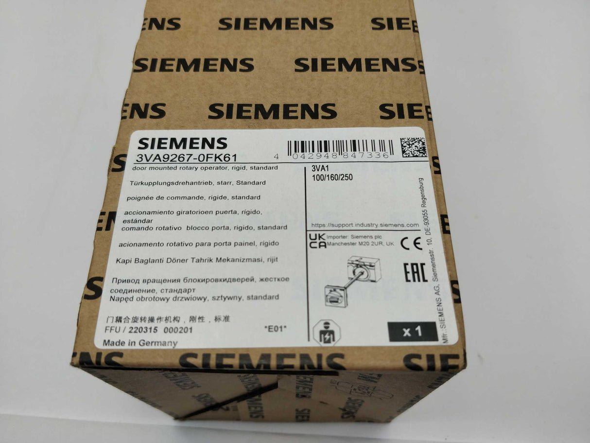 Siemens 3VA92670FK61 Door mounted rotary operator