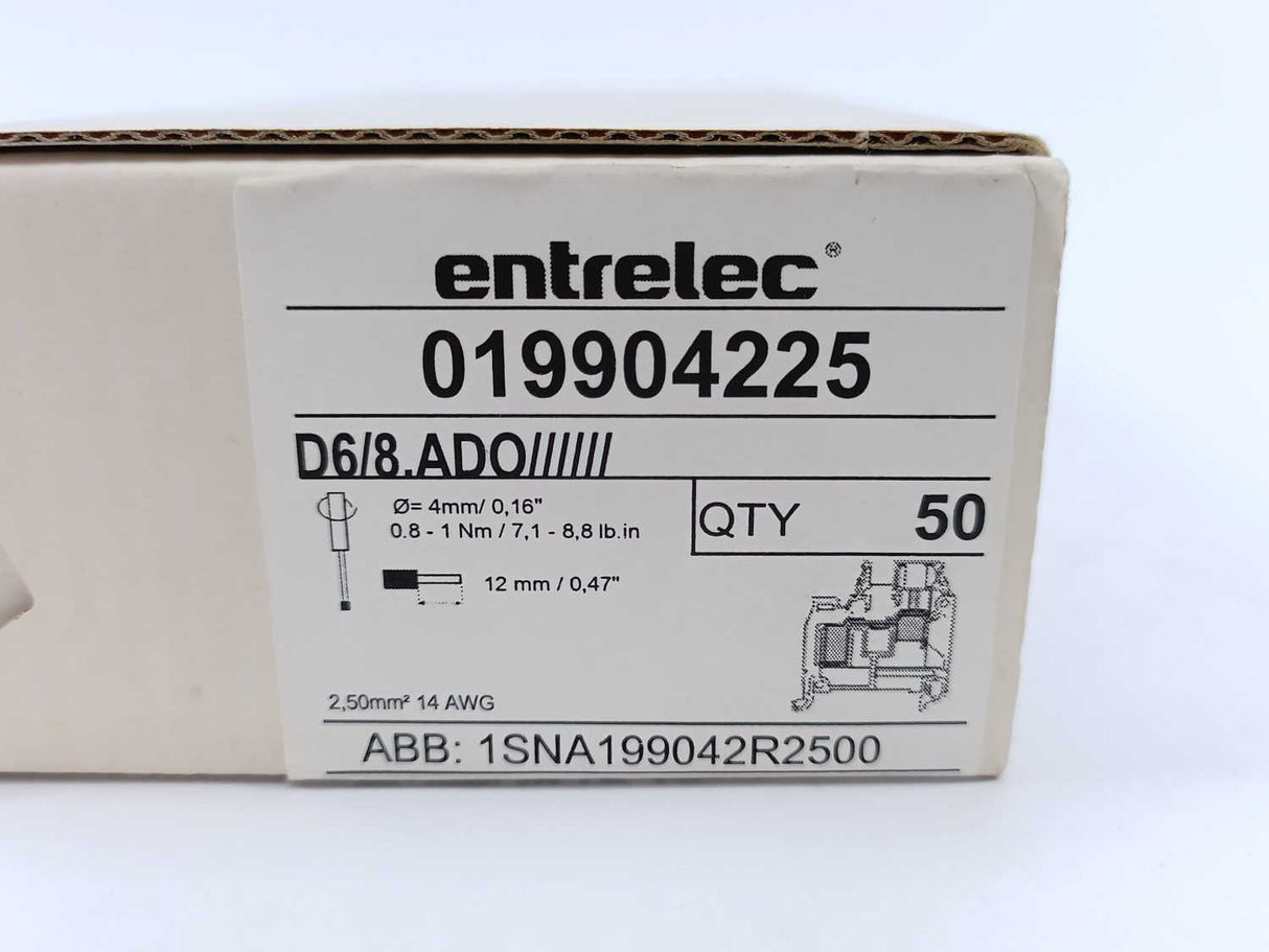 entrelec / ABB 019904225 D6/8.ADO 50 Pcs.