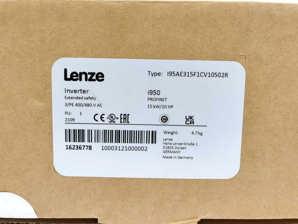 LENZE I95AE315F1CV10502R Inverter i950