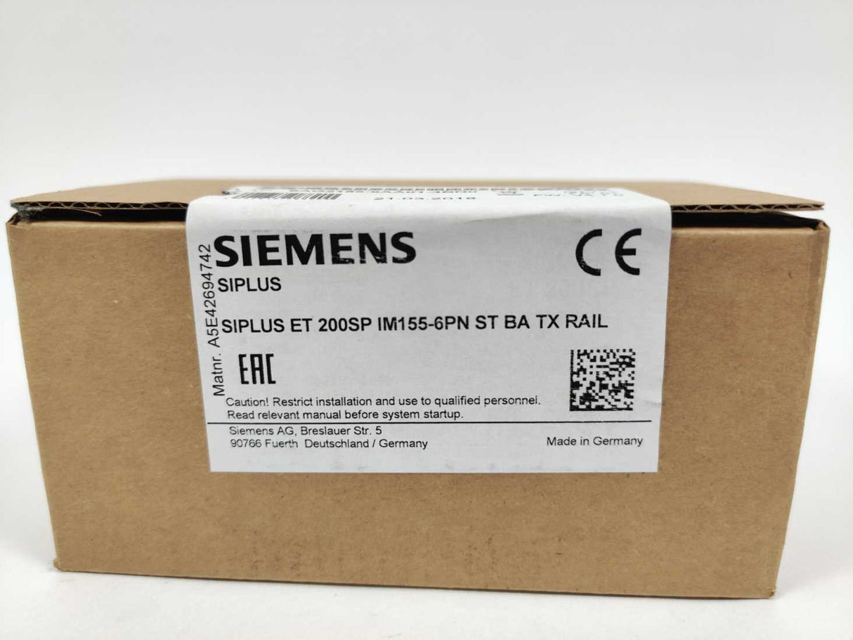 Siemens 6AG2155-6AA01-4BN0 Siplus ET 200SP IM155-6PN ST BA TX RAIL