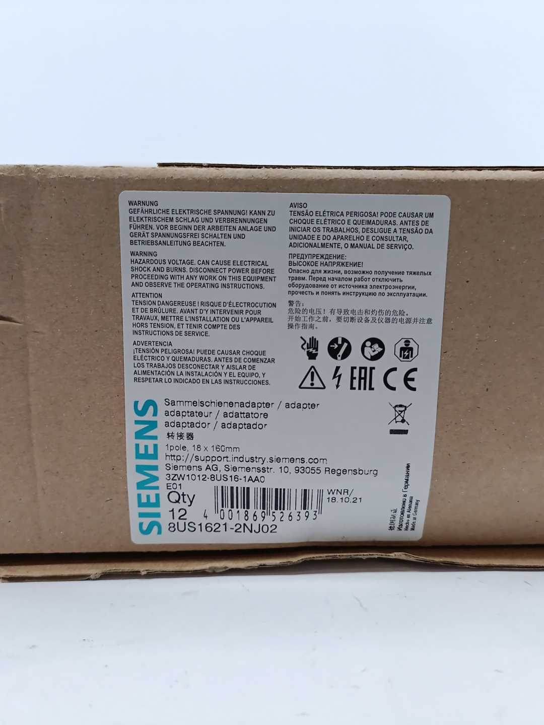 Siemens 8US1621-2NJ02 Adapter Universal MCB 12 PCS.