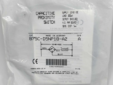 AB 875C-D5NP18-A2 Ser. A Capacitive proximity switch