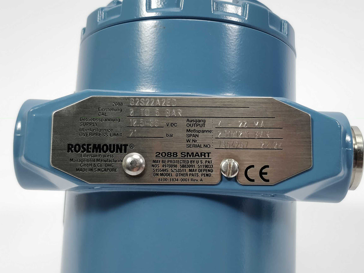 Emerson Rosemount 2088 Smart 0-5Bar G2S22A2ED Pressure Transmitter
