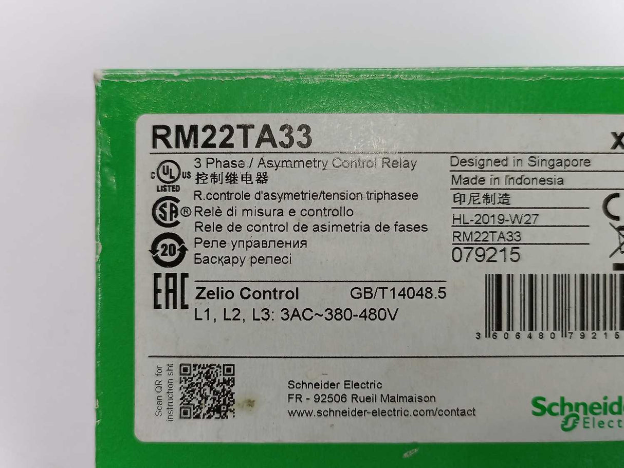 Schneider Electric RM22TA33 3 Phase/Asymmetry Control Relay
