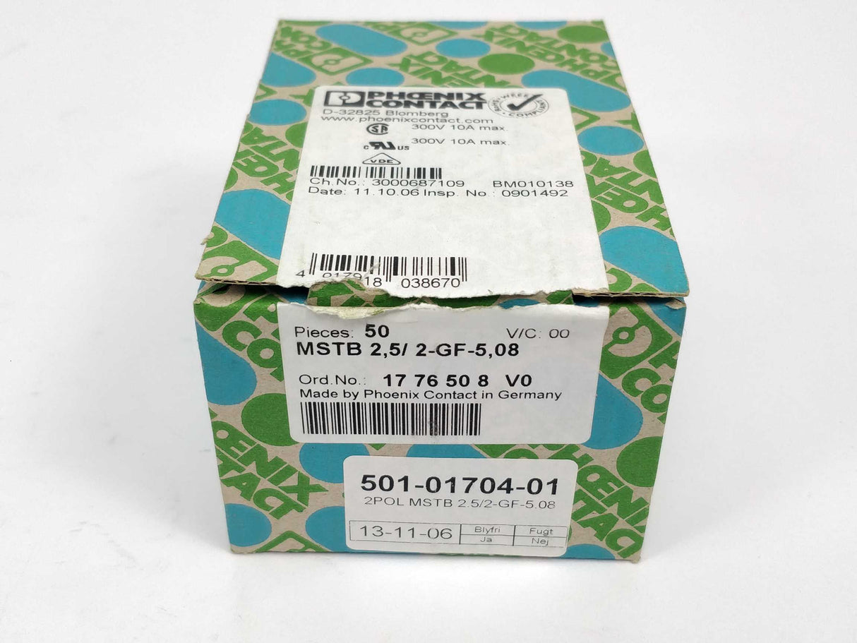 Phoenix Contact 1776508 MSTB 2,5/ 2-GF-5,08 PCB header 50pcs