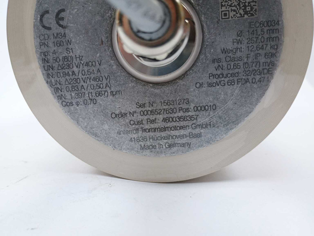 Interroll DM 0113 Asynchronous 3-Phase - i16,00 - 160W - Ø 141,5mm FW 257,0mm