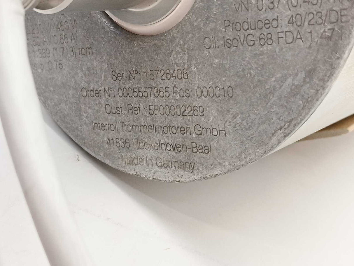 Interroll DM 0138 Asynchronous 3-Phase - i27,00 - 370W - Ø 136,0mm FW 607,0mm