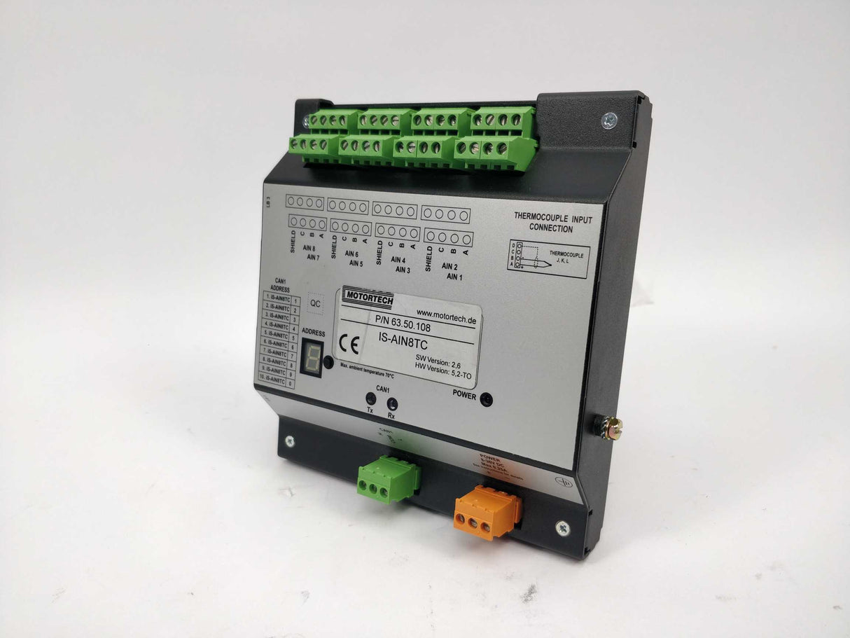 Motortech 63.50.108 IS-AIN8TC thermocouple input connection