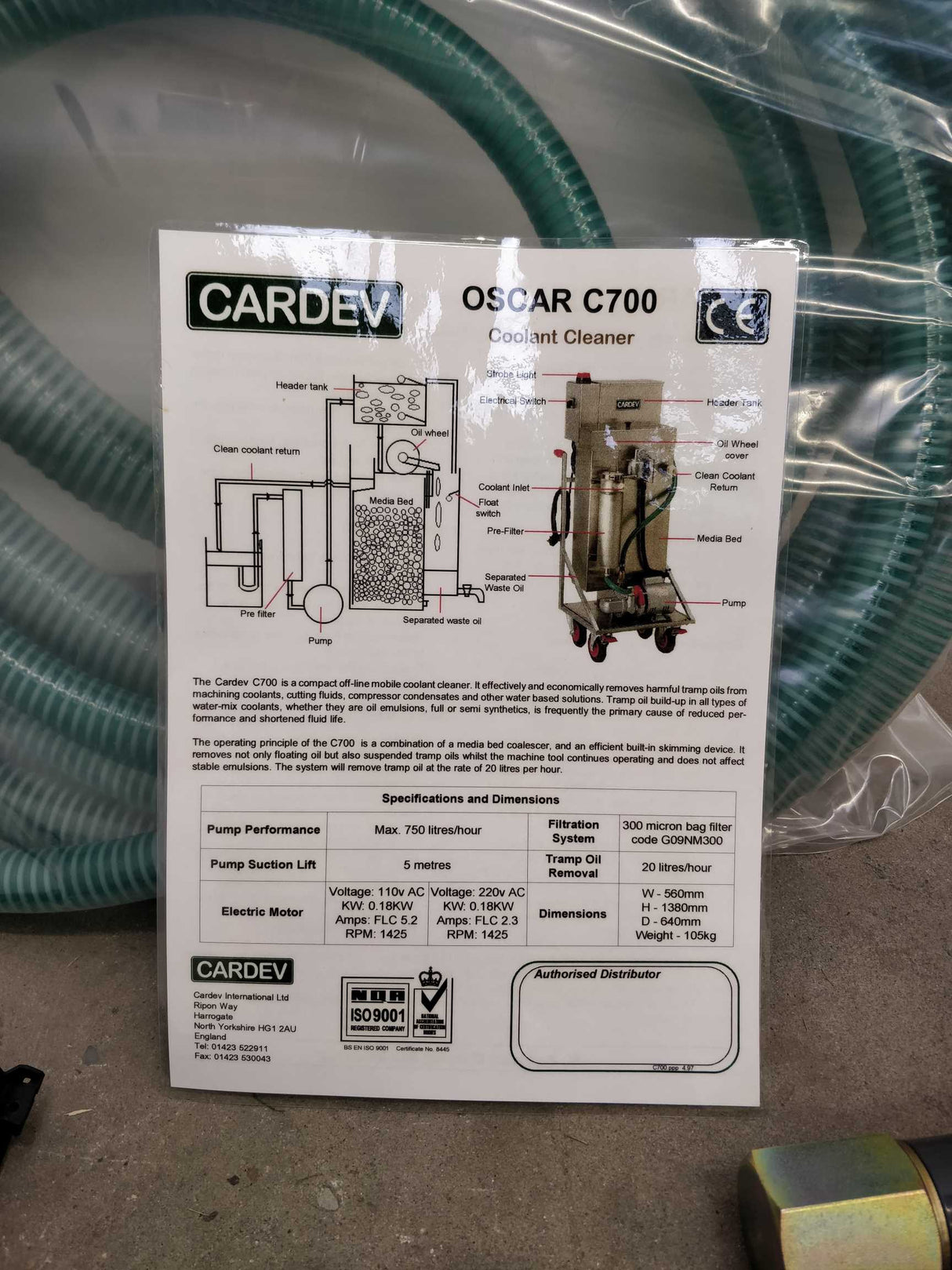 Cardev Coolant cleaner C700 OSCAR Coolant cleaner
