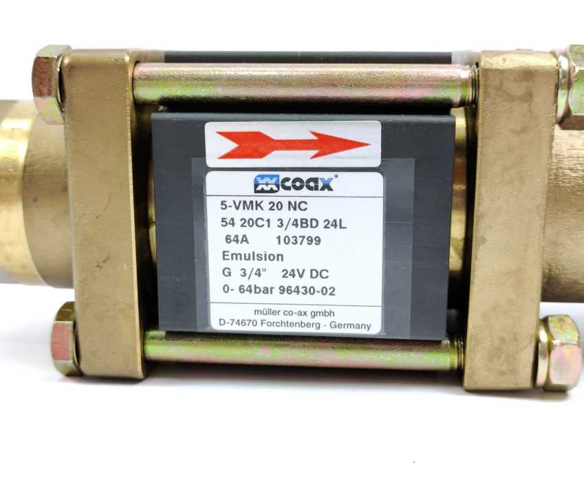 Müller Co-ax 5-VMK 20 NC 54 20C1 3/4BD 24L Hydraulic valve 24VDC 0-64 bar