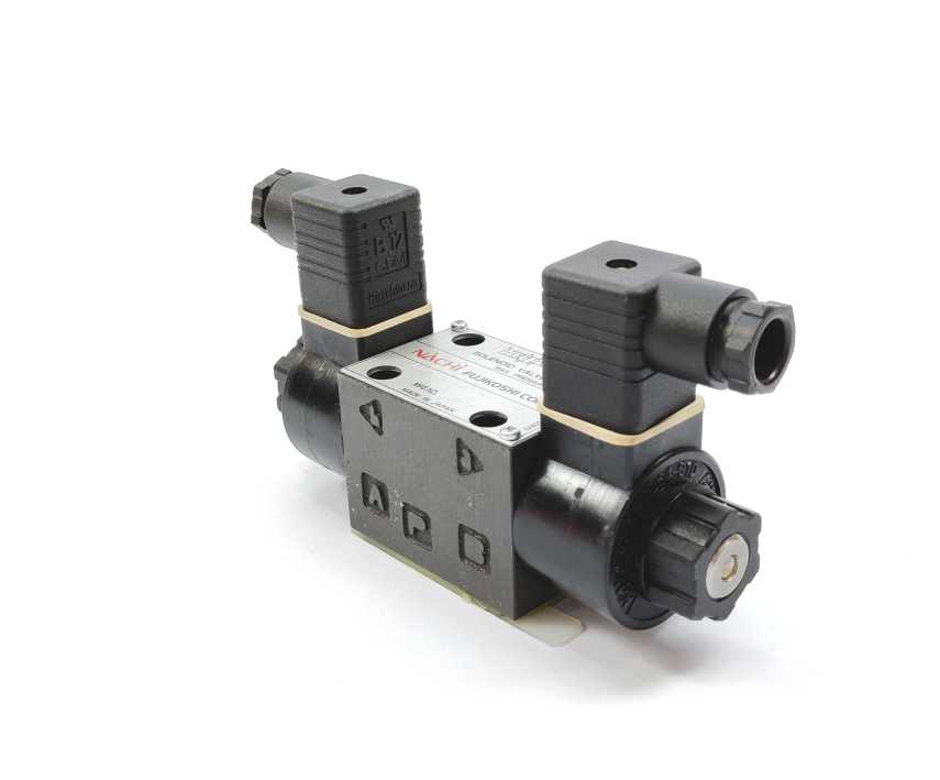 NACHI-FUJIKOSHI SLD-G01-E3X-C1-G30 Solenoid Valve w/ 2x Hirschmann B12-GDM Con.