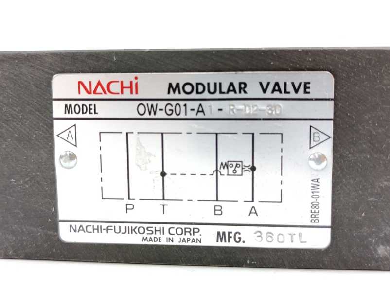 NACHI-FUJIKOSHI OW-G01-A1-R-D2-30 Modular Valve