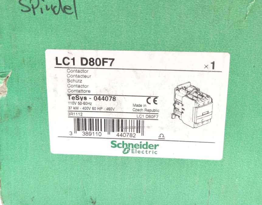 Schneider Electric LC1D80F7 TeSys D Contactor