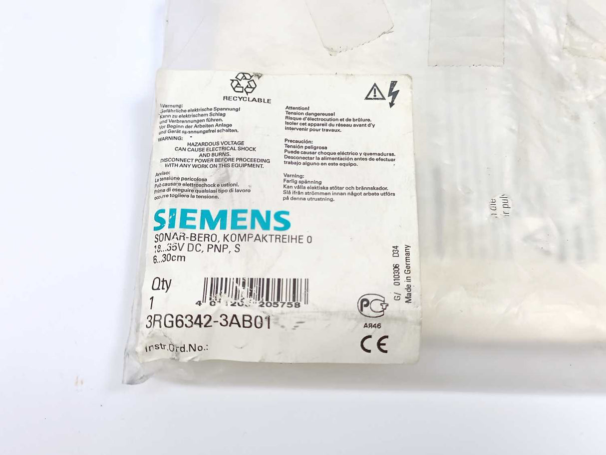 Siemens 3RG6342-3AB01 SONAR-BERO Sensor