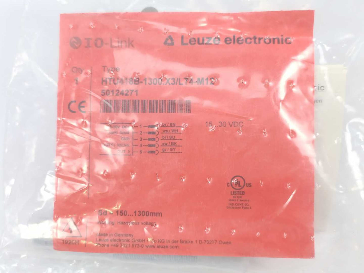Leuze 50124271 Ultrasonic Sensor HTU418B-1300.X3/LT4-M12