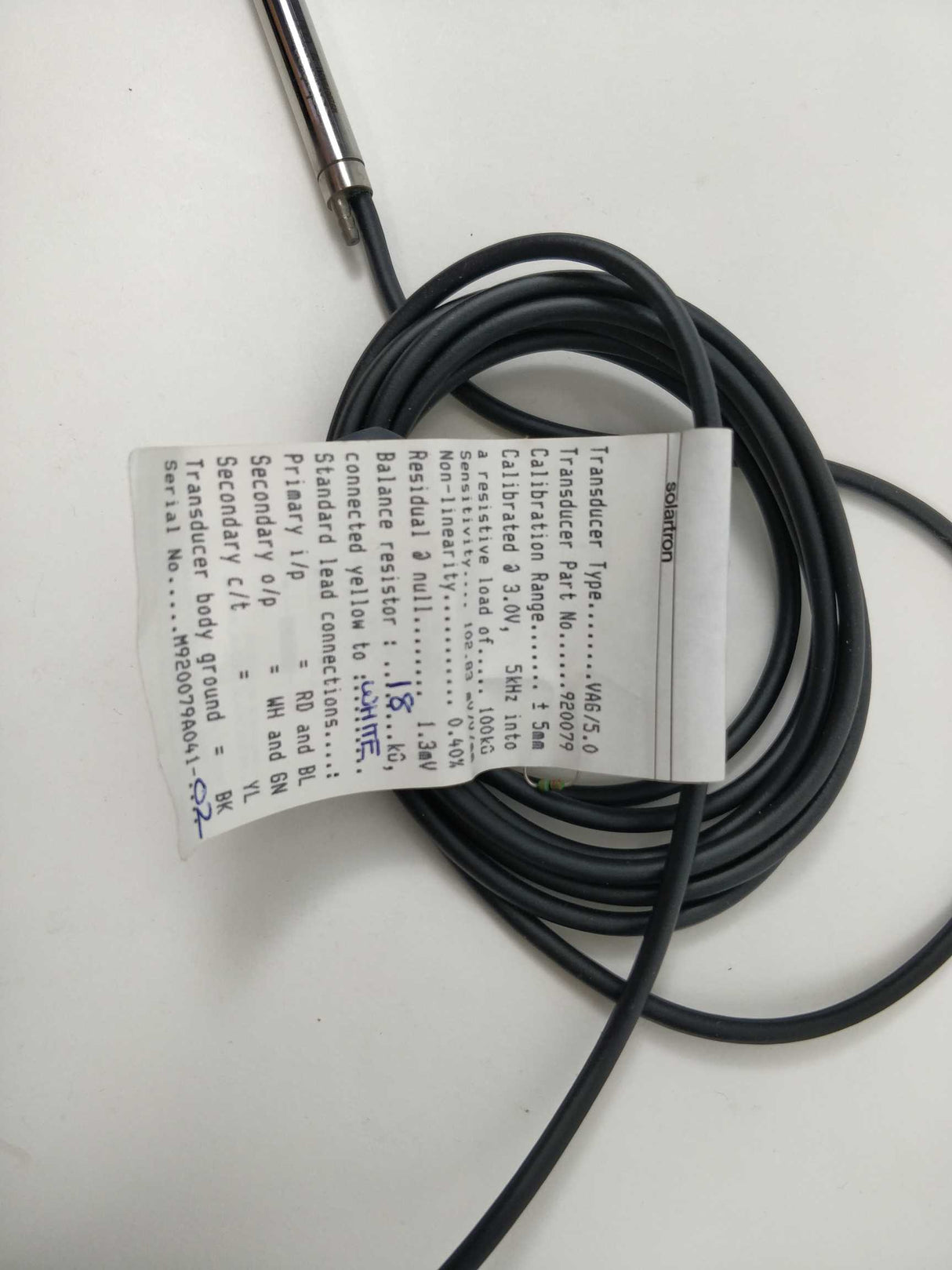 Solartron 920079 Gauging Transducer Type VAG/5.0