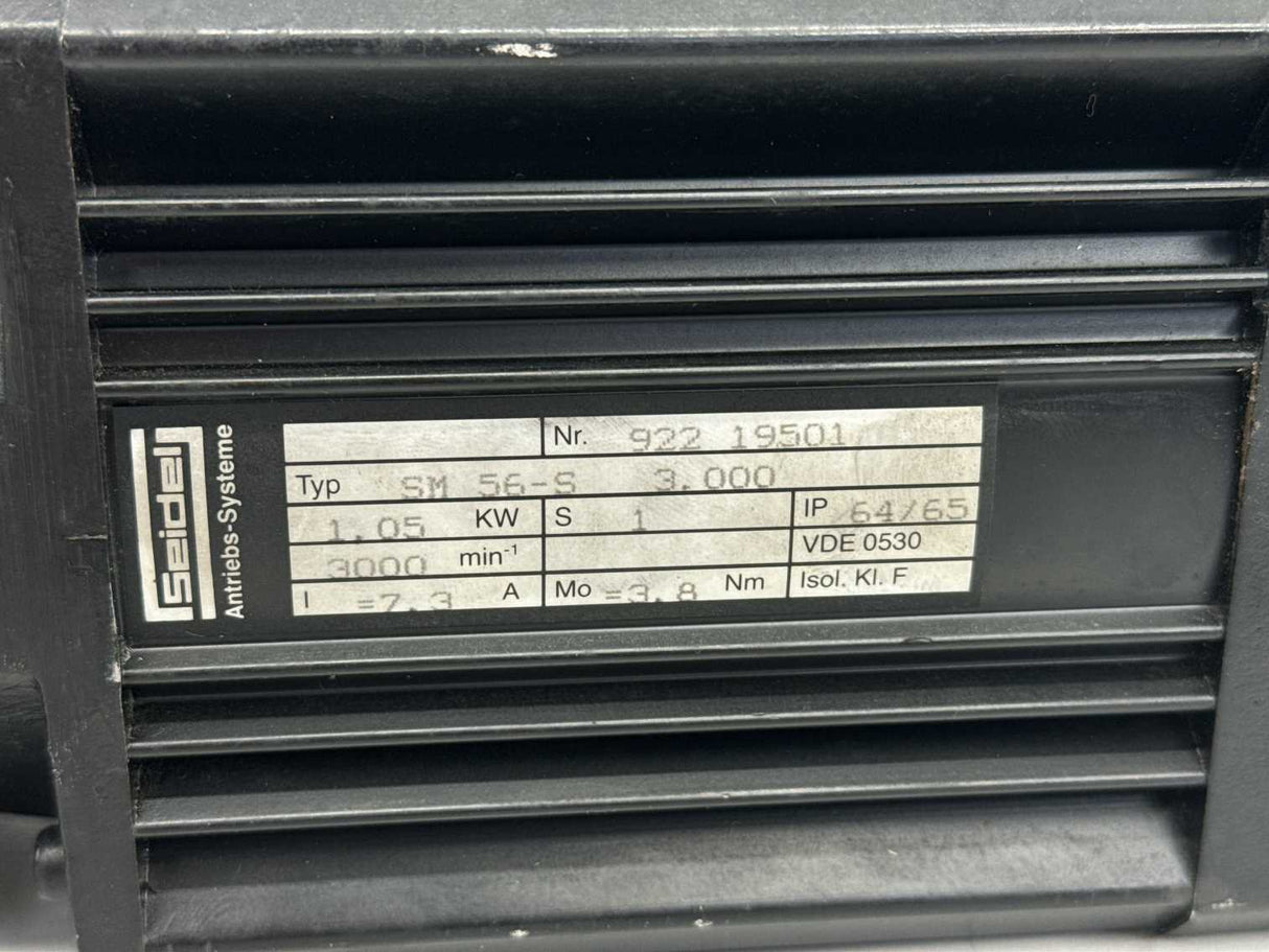 Seidel SM 56-S 3.000 Servo Motor 922 19501