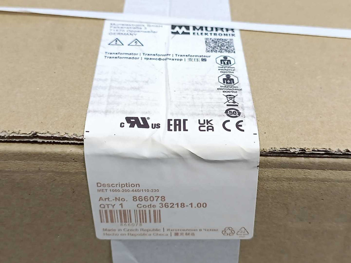 MURR Eletronik 866078 Single Phase Control and Isolation Transformer
