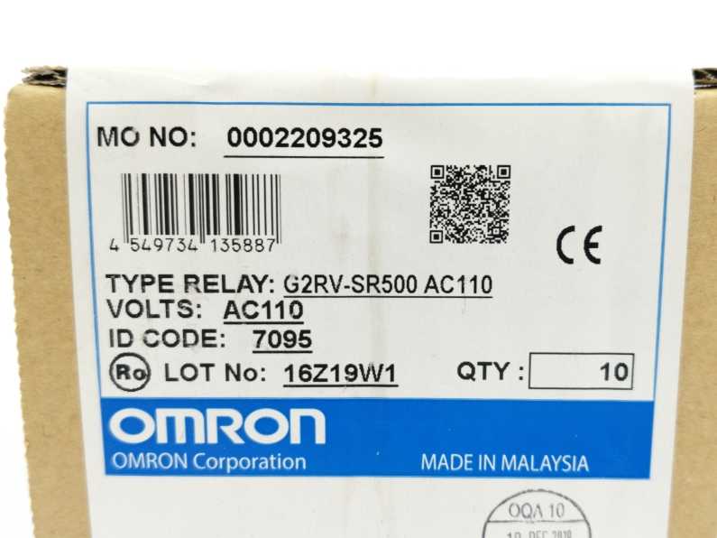 OMRON G2RV-SR500 AC110 0002168119 Slim I/O General Purpose Relay Batch 10 pcs.