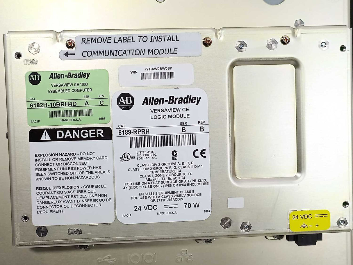 AB 6182H-10BRH4D Ser. A VersaView CE 1000 Assembled Computer