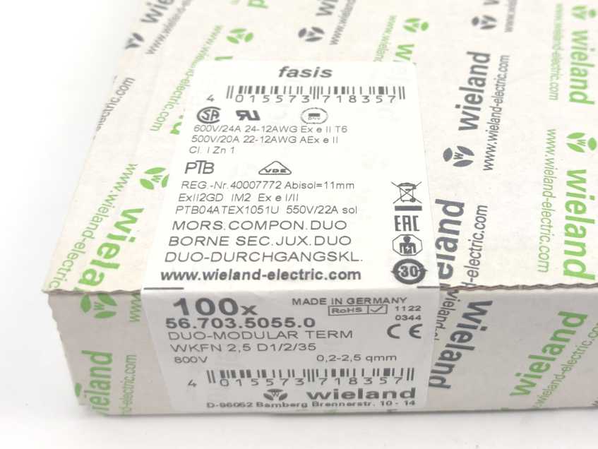 Wieland 56.703.5055.0 Duo-modular terminal WKFN 2,5 D1/2/35 100 Pcs.
