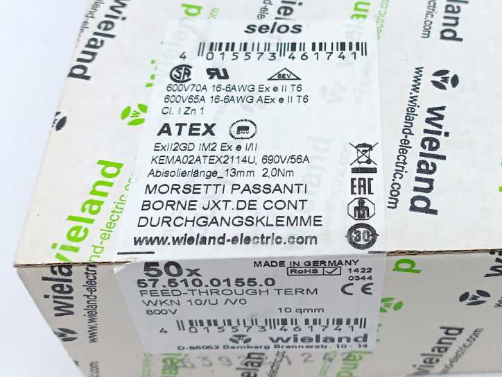 Wieland 57.510.0155.0 WKN 10/U /V0 50 Pcs.