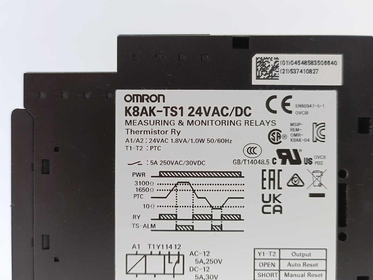 OMRON K8AK-TS1 24VAC/DC Temperature Monitoring Relay 24VAC/DC