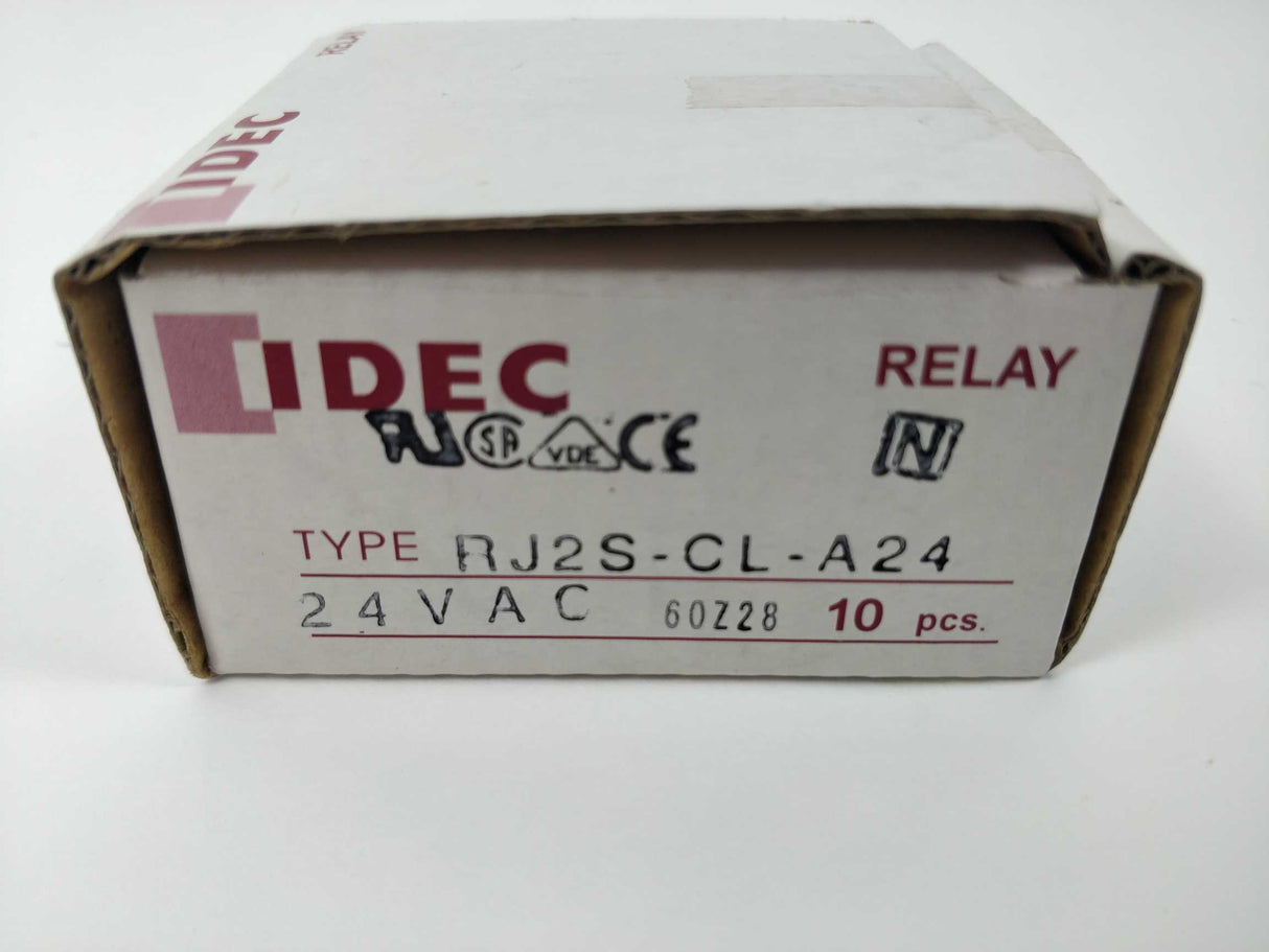 Idec RJ2S-CL-A24 Relay Plug-In DPDT 8A 24VAC 10 Pcs.