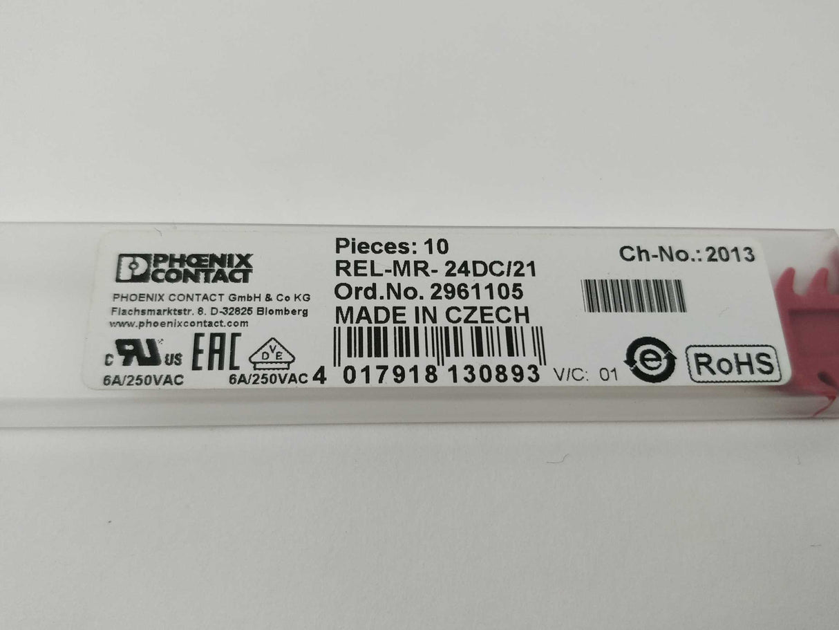 Phoenix Contact 2961105 REL-MR- 24DC/21 - Single relay 6 Pcs.