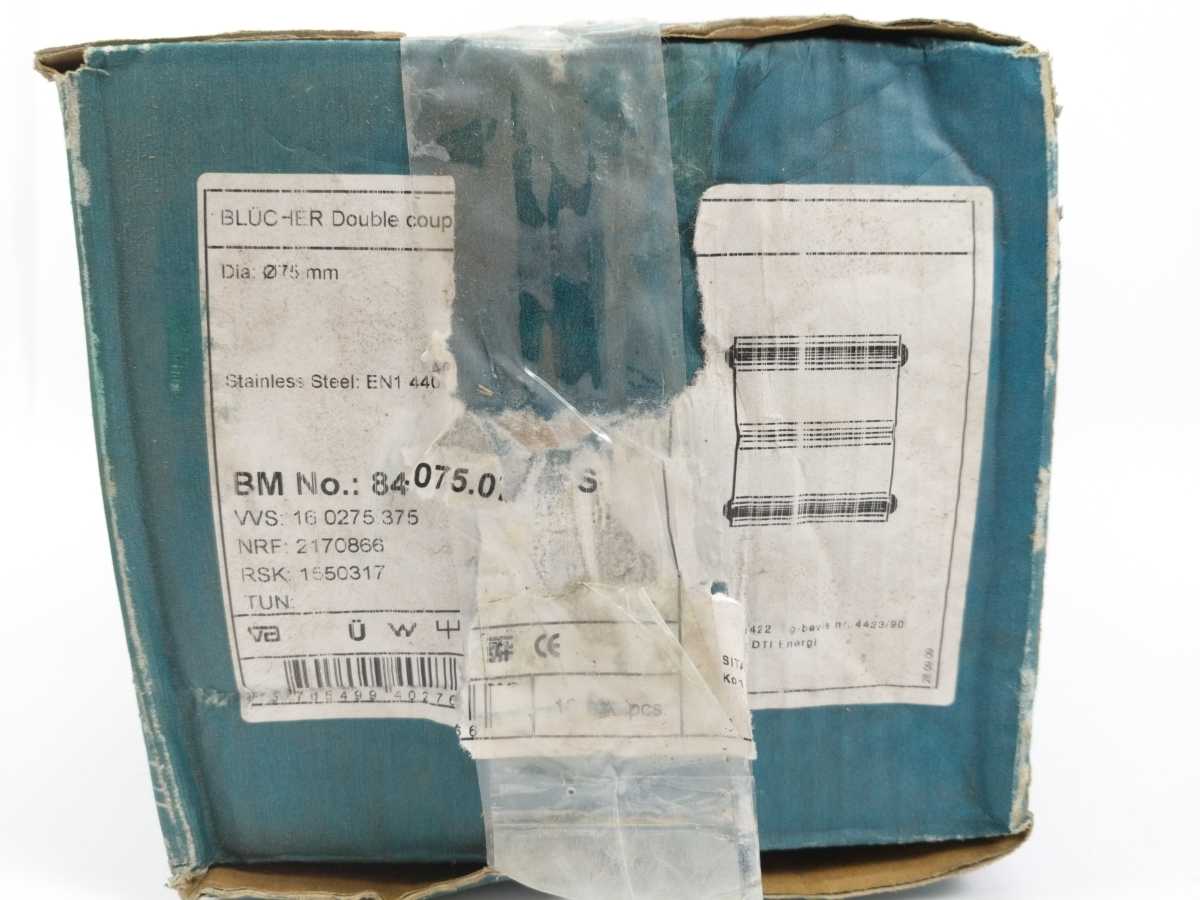 Blucher 841.075.075 Double Coupling, Diameter: Ø75mm, Batch size 10