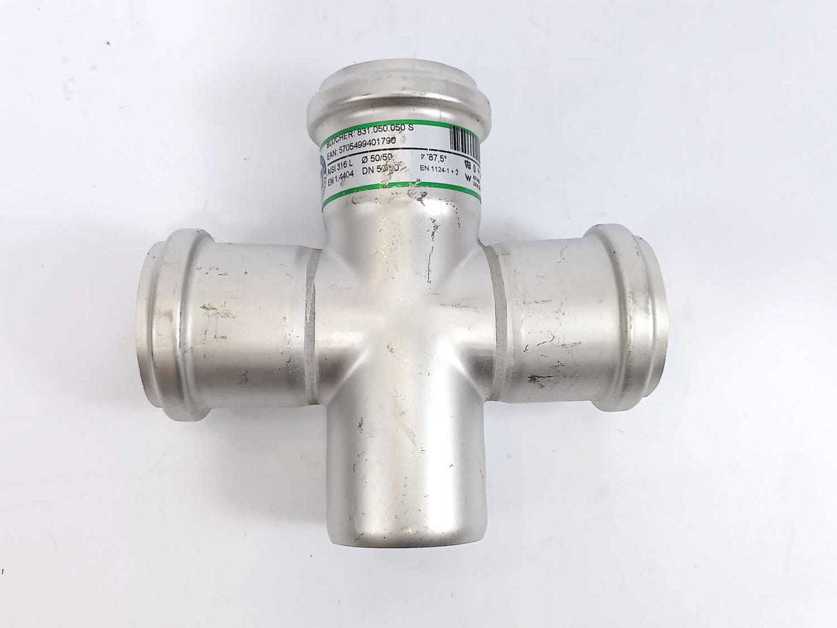 Blucher 831.050.050 S Double Manifold, Pipe: Ø50 mm. Branch pipe: Ø50 mm