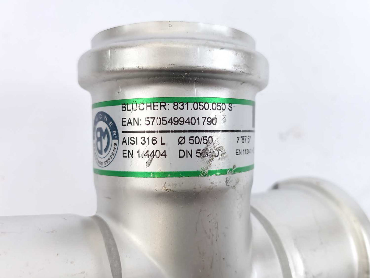 Blucher 831.050.050 S Double Manifold, Pipe: Ø50 mm. Branch pipe: Ø50 mm