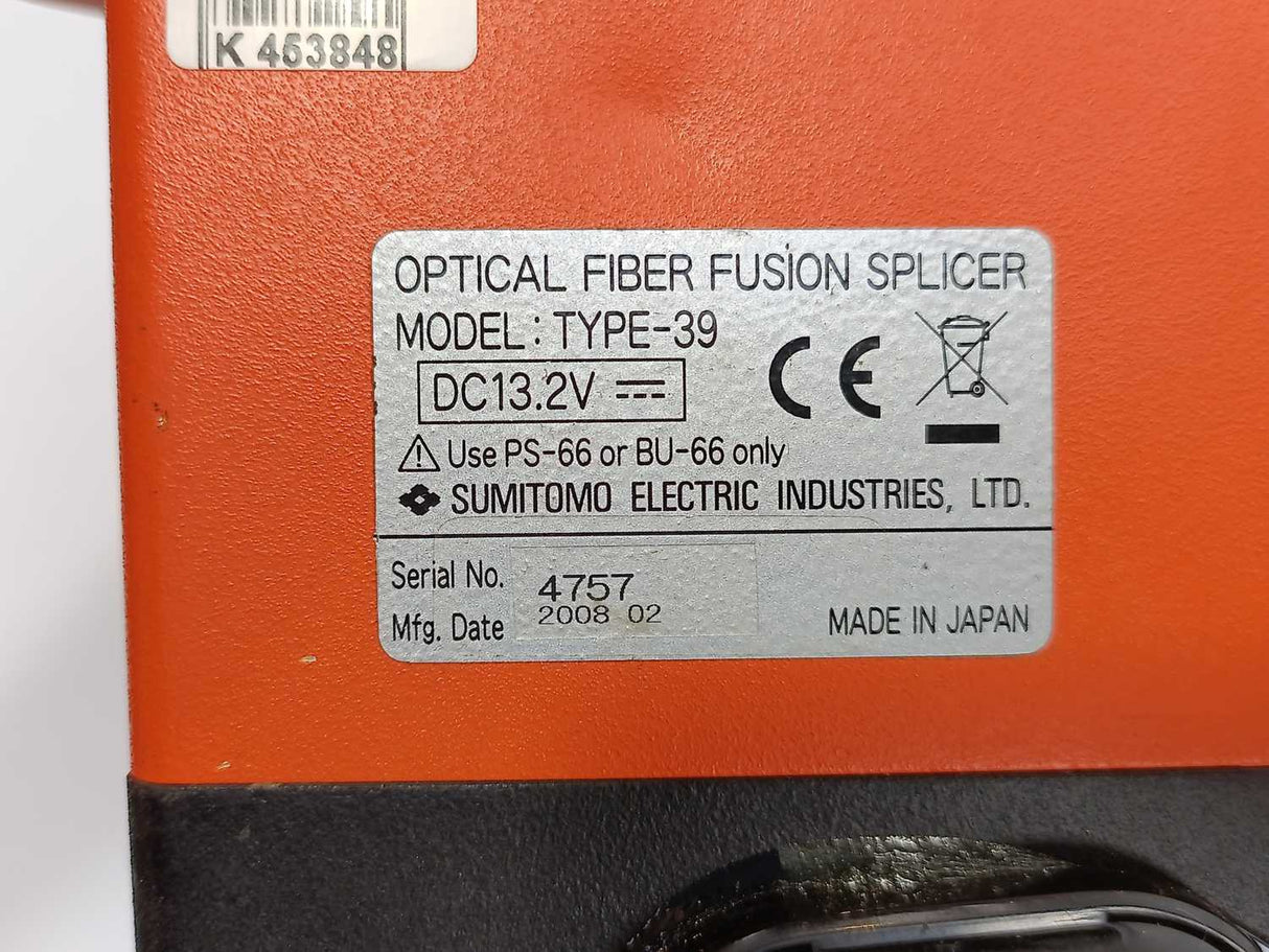 Sumitomo TYPE-39 Micro Core Alignment Optical Fiber Fusion Splicer Set
