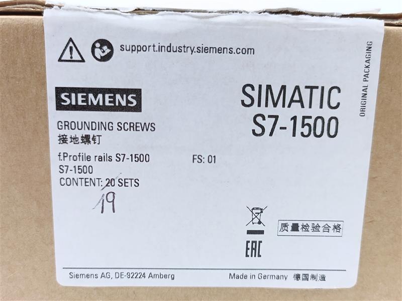 Siemens 6ES7590-5AA00-0AA0 SIMATIC S7-1500, grounding screw, 19 sets