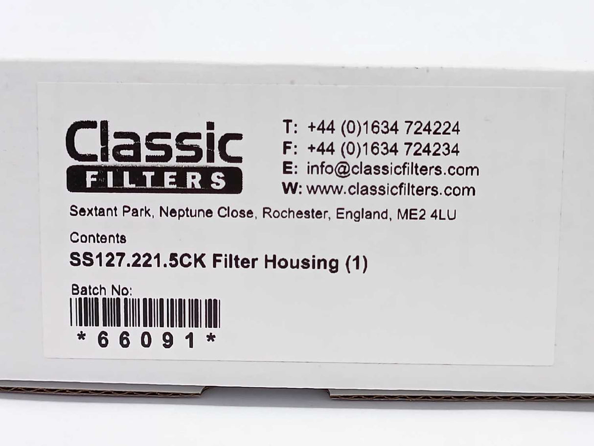 Classic Filters SS127.221.5CK Filter Housing