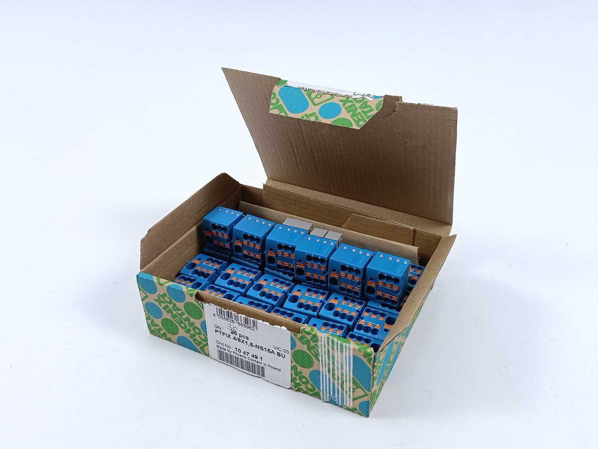 Phoenix Contact 1047491 PTFIX 4/6X1,5-NS15A BU Distribution block 30 Pcs.