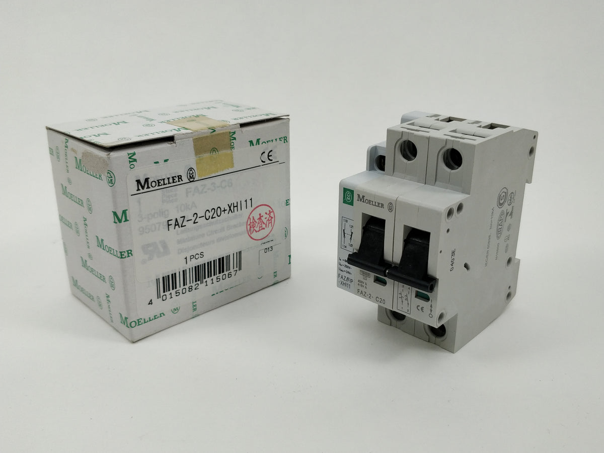 Moeller FAZ-2-C20 with FAZ/FIP-XHI11 Miniature Circuit Breaker