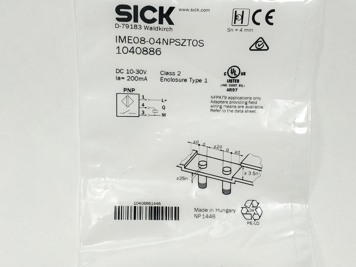 Sick 1040886 IME08-04NPSZT0S inductive proximity sensor