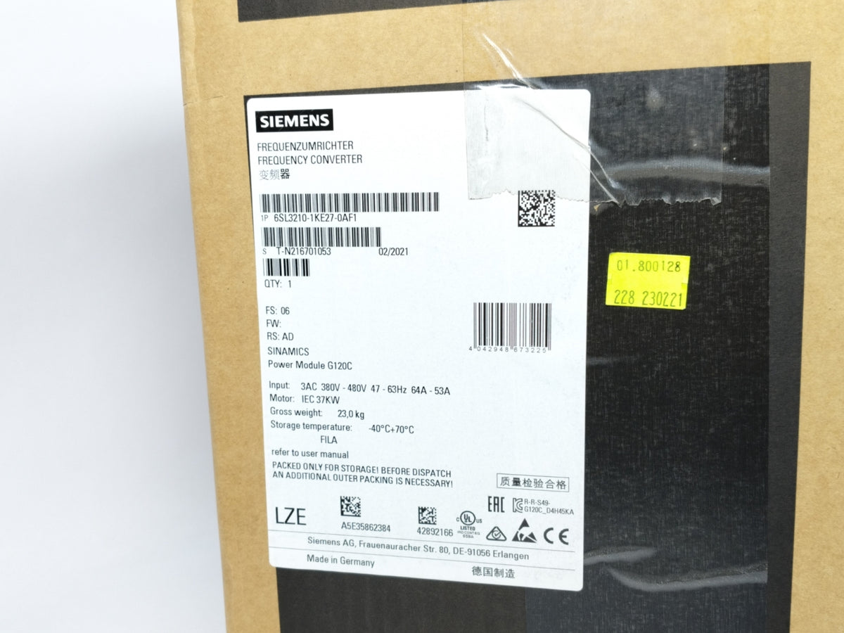 Siemens 6SL3210-1KE27-0AF1 SINAMICS Power Module G120C