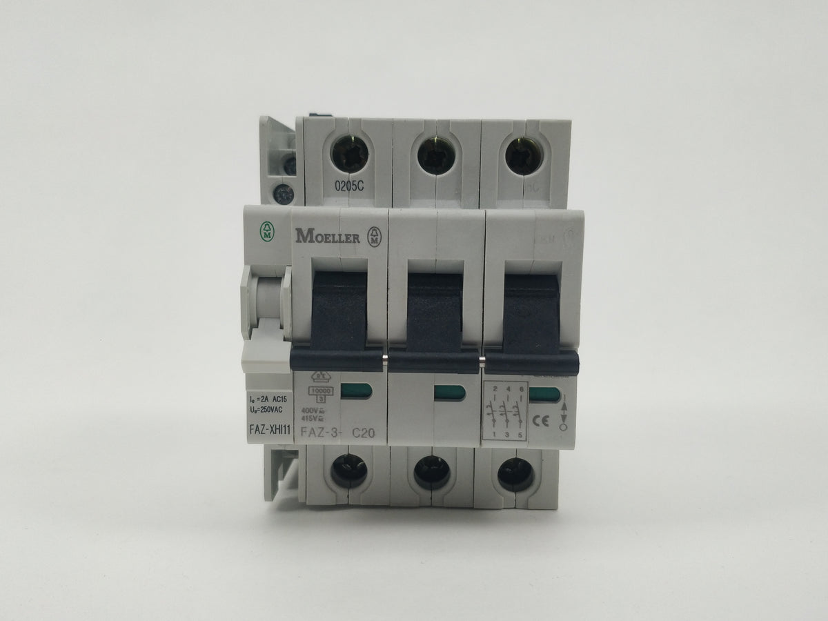 Moeller FAZ-3-C20 with FAZ-XHI11 Circuit Breaker
